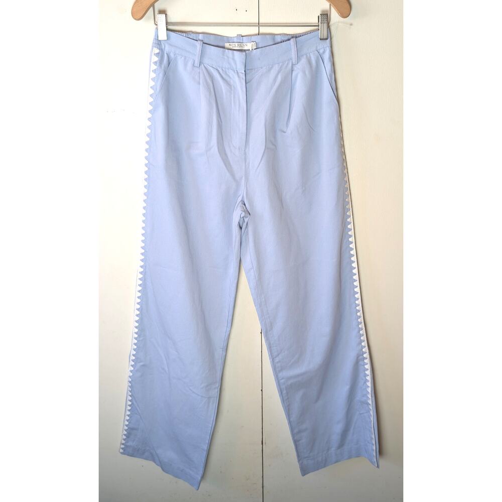 MØN RENN Lisle Anthropologie Blue & White Pants Medium